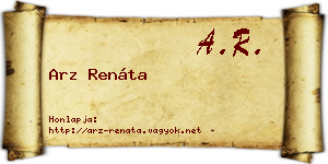 Arz Renáta névjegykártya